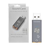 Carte Son pour PC - Convertisseur Audio USB 3,5mm avec Réduction de Bruit - Adaptateur Audio - pour Streaming en Direct Voix Off Réunion Enregistrement Maison Production Musicale Studio de Jeu