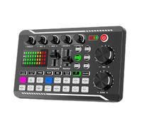 Carte son pour streaming en direct - Carte son en direct avec lumière LED | Équipement de fabrication de musique | Équipement de studio de production de podcast pour téléphones portables, ordinateurs,