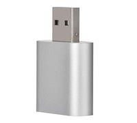 Carte Son stéréo 3D USB 2.0 Adaptateur Audio 7.1 canaux Surround Externe avec Haut-Parleur/Casque de 3,5 mm et Prises Microphone pour Mac (Argent)