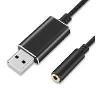 Carte son stéréo externe USB 3,5 mm Adaptateur USB vers microphones, écouteurs, haut-parleurs, interfaces sonores pour PC et ordinateur portable