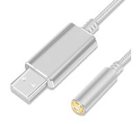 Carte son stéréo externe USB 3,5 mm Adaptateur USB vers microphones, écouteurs, haut-parleurs, interfaces sonores pour PC et ordinateur portable