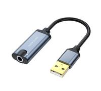 Carte son stéréo externe USB avec port micro USB vers adaptateur 3,5 mm pour PC portable casque de bureau