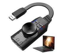 Carte son USB 1/2 pièces - Carte son pilote, carte son stéréo externe USB | Carte son surround virtuelle 7.1 avec contrôle du volume, interface audio USB portable pour casque Legend