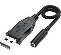Carte Son Usb 3,5 Mm Femelle Vers Mâle - Puce Intégrée Stéréo Externe Trrs 4 Pôles Micro Audio - Adaptateur Pour Ps4, Ordinateur Portable, Pc (Noir)[Z2312]