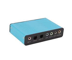 Carte Son USB 5.1 Canaux, Interface Multiple, Mise à Niveau du Son PC, Taux D'échantillonnage 48 KHz, Carte Son Externe USB (Blue)