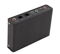 Carte Son USB 6 Canaux 48 KHz Taux d'échantillonnage Lecture Analogique Enregistrement Carte Son Externe pour Ordinateur Portable PC, Accessoires Professionnels (Black)
