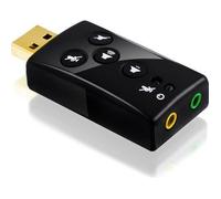 Carte son USB 7.1 - CSL - Dynamic 3D Surround - Touches fonctionnelles - Plug-and-Play - Noir