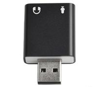 Carte son USB 7.1 Virtual Surround Adaptateur audio externe pour casque micro - Jouer sur PC portable - Noir