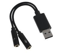 Carte son USB A vers 3,5 mm avec microphone séparé pour casque adaptateur mutuel