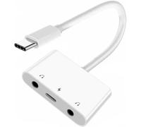 Carte Son USB-C Type C vers Double Audio 3,5 mm AUX et MIC avec Adaptateur de Chargeur d'alimentation PD Compatible avec Ordinateur Portable,Tablette et téléphone