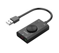 Carte Son USB, convertisseur Audio Externe avec contrôle du Volume, Pas de Pilote, Plug and Play pour PC Portable, Haute qualité Audio pour Le Streaming en Direct de Courtes vidéos