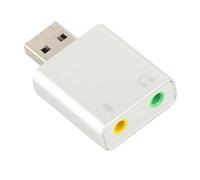 Carte Son USB Externe 7.1 canaux, pour PC Ordinateur Portable, Aluminium | Son surround 7.1 canaux pour immersion de jeu, connectique jack 3.5mm et micro, design aluminium compact argenté