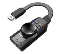 Carte son USB externe - Adaptateur de son surround virtuel 7.1 canaux, convertisseur de casque universel compact, contrôle du bouton de volume | Carte audio sans installation de pilote pour ordinateur