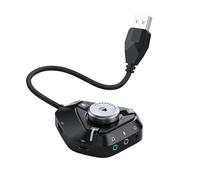 Carte son USB externe avec 3 x 3,5 mm, 2 ports USB, 1 microphone de type C, port 3,5 mm pour PC USB
