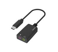 CARTE SON USB, FICHE USB-C - 2 JACKS FEMELLES 3,5 MM, STÉRÉO HAMA 0020