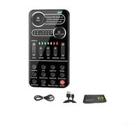 Carte son USB portable pour chant en direct offrant 9 effets sonores conçue pour les smartphones, PC et tablettes prenant en charge le karaoké en streaming et la lecture vocale (carte son)