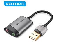 Carte son USB - VENTION - Adaptateur audio 3,5 mm - Micro intégré - Plaqué or - 44,1/48K@16bit