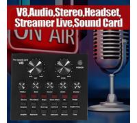 Carte son V8, Bluetooth, USB, casque, micro, chanson K, stéréo, diffusion en direct, carte son électrique, pour téléphone, ordinateur et PC