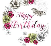 Carte Swarovski Carré CL1404 Anniversaire Fleurs