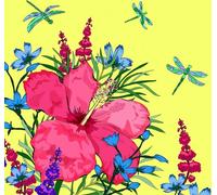 Carte Swarovski carrée CL0601 fleurs céladon