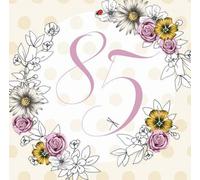 Carte Swarovski carrée CL1485_PO Anniversaire 85 fleurs