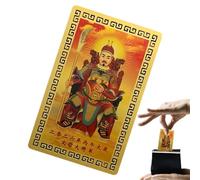 Carte Tai Sui 2026 en métal - Décoration chinoise portable en cuivre doré | Carte Tai Sui pour l'année du cheval - Pour homme, femme, jeune, famille, maman, papa, grand-mère, grand-père, épouse, fils