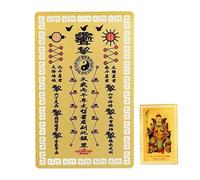 Carte Tai Sui 2026 en métal | Objets de collection chinois portables en cuivre doré | Carte de bon augure | Pour homme, femme, jeune, maman, papa, grand-mère, grand-père, épouse, mari, fils, fille