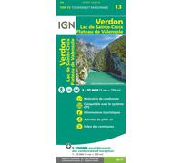 Carte TOP 75 n° 13 - Gorges du Verdon, lac de Sainte-Croix & Plateau de Valensole | IGN