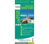 Carte TOP 75 n° 24 - Pointe du Raz, Presqu'île de Crozon, Ouessant, Les Abers | IGN