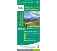 Carte TOP 75 n° 32 - Chaîne des Aravis & Massif des Bauges | IGN
