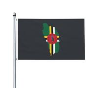 Carte Topographique De La Dominique Drapeau Solide Drapeau De Jardin Couleurs Vives Flag Pour Intérieur Bar Vacances 90X150Cm