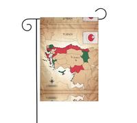 Carte topographique de la Turquie avec drapeau imprimé drapeau de cour, drapeaux d'extérieur d'hiver et bannière de cour pour porche, pelouse, jardin, décorations de Noël