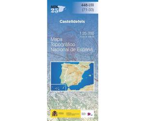 Carte topographique de l'Espagne n° 0448.1/3 - Castelldefels | CNIG - 1/25 000