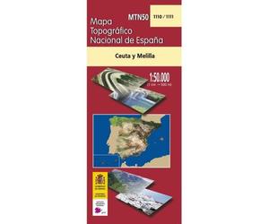 Carte topographique de l'Espagne n° 1110/1111 - Ceuta y Melilla | CNIG - 1/50 000