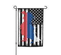 Carte Topographique Des États-Unis Et De La Russie Drapeaux Avec Œillets Drapeau De Jardin Double Face Drapeaux De Jardin Pour Fêtes Dortoirs Chambres 30X45cm