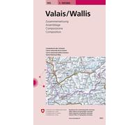 Carte topographique n° 105 - Valais, Wallis (Suisse) | Swisstopo - 1/100 000