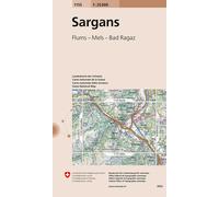 Carte topographique n° 1155 - Sargans (Suisse) | Swisstopo - 1/25 000