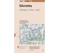 Carte topographique n° 1198 - Silvretta (Suisse) | Swisstopo - 1/25 000
