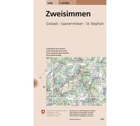 Carte topographique n° 1246 - Zweisimmen (Suisse) | Swisstopo - 1/25 000