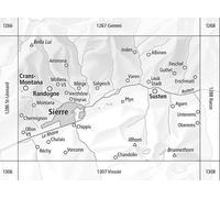 Carte topographique n° 1287 - Sierre (Suisse) | Swisstopo - 1/25 000
