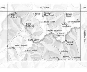 Carte topographique n° 1365 - Grand-Saint-Bernard (Suisse) | Swisstopo - 1/25 00