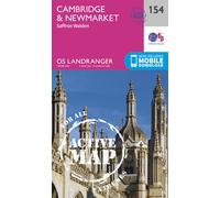 Carte topographique n° 154 - Cambridge, Newmarket, Saffron Walden (Grande Bretagne) | Ordnance Survey - Landranger - Plastifiée