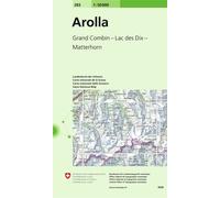 Carte topographique n° 283 - Arolla, Grand Combin, Lac des Dix, Matterhorn (Suisse) | Swisstopo - 1/50 000