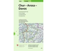 Carte topographique n° 5002 - Chur, Arosa, Davos (Suisse) | Swisstopo - 1/50 000
