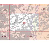 Carte topographique n° 65 - Bastogne (Belgique) | IGN belge - 1/50 000