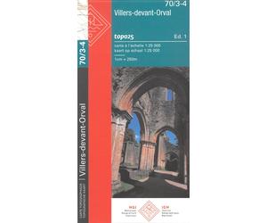 Carte topographique n° 70/3-4 - Villers-devant-Orval (Belgique) | NGI topo 25