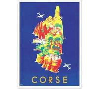 CARTE TOURISTIQUE DE CORSE - AIR France - Lucien Boucher - AFFICHE G