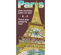 Carte touristique de Paris peinte à la main - Collectif - Les Guides Goursau Eds - broché - Atlas / carte