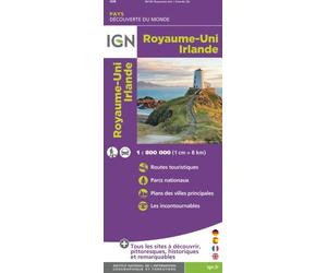 Carte touristique - Royaume-Uni & Irlande | IGN