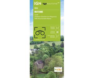 Carte touristique TOP 100 D53 - Mayenne : Laval, Château-Gontier-sur-Mayenne | IGN